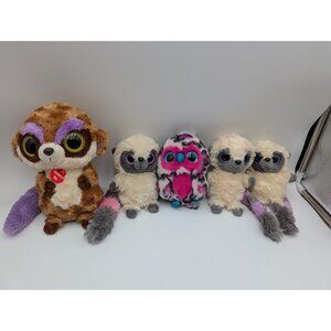 YooHoo‎ Friends Meercat 9 Inch Owl Lemur Plush Lot Tail Big Eyes Aurora Sounds
